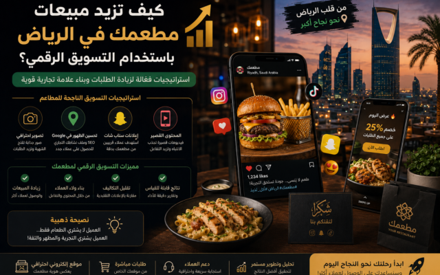كيف تزيد مبيعات مطعمك في الرياض باستخدام التسويق الرقمي؟