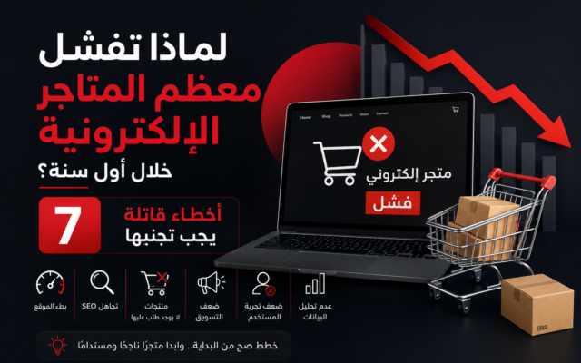 لماذا تفشل معظم المتاجر الإلكترونية خلال أول سنة؟ 7 أخطاء قاتلة يجب تجنبها