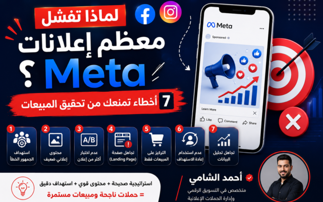 لماذا تفشل معظم إعلانات Meta؟ 7 أخطاء تمنعك من تحقيق المبيعات