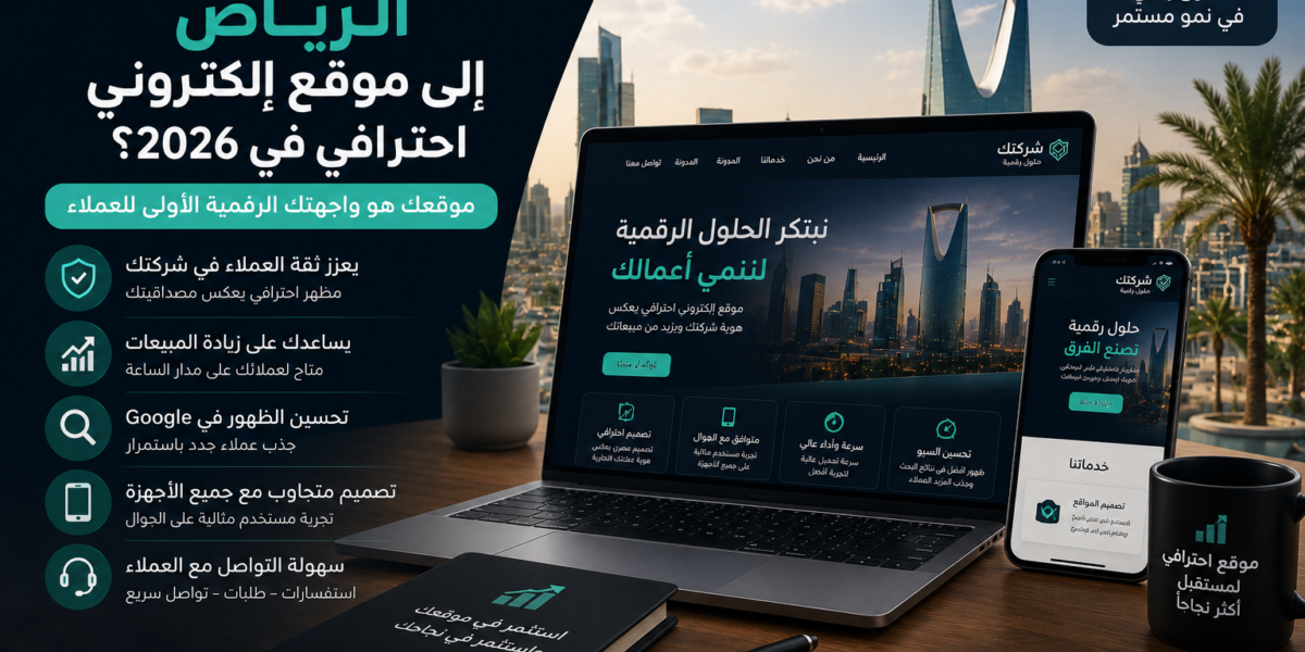 لماذا تحتاج شركتك في الرياض إلى موقع إلكتروني احترافي في 2026؟