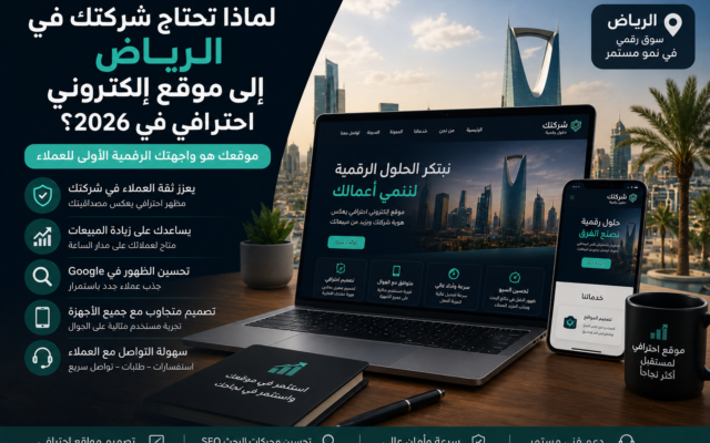 لماذا تحتاج شركتك في الرياض إلى موقع إلكتروني احترافي في 2026؟